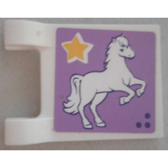 Flag 2 x 2 Square with Horse and Star on Lavender Background Pattern (Sticker) - Set 41057