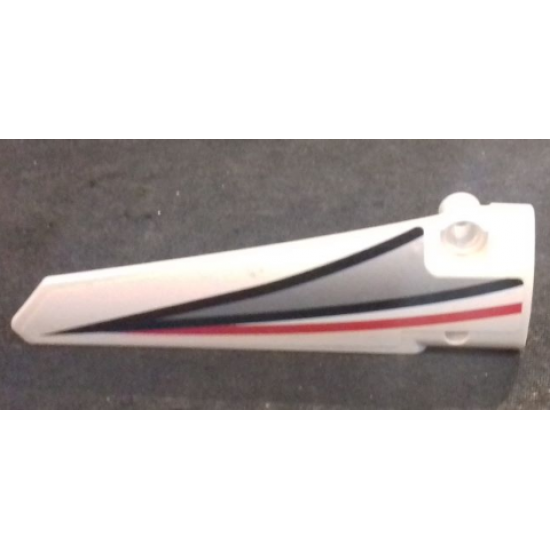 Technic, Panel Fairing # 6 Long Smooth, Side B with Black and Red Stripes and Silver Pattern (Sticker) - Set 42000