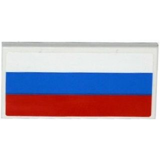 Tile 2 x 4 with Russian Flag Pattern (Sticker) - Set 75912