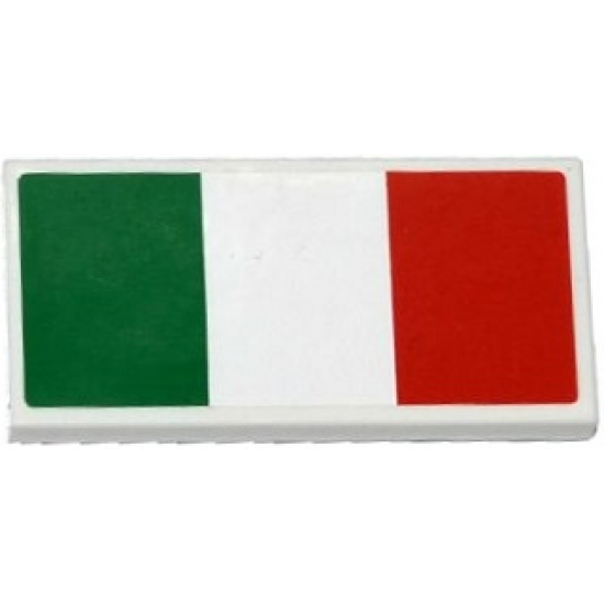 Tile 2 x 4 with Italian Flag Pattern (Sticker) - Set 75912
