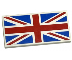 Tile 2 x 4 with United Kingdom Flag (Union Jack) Pattern (Sticker) - Set 75912