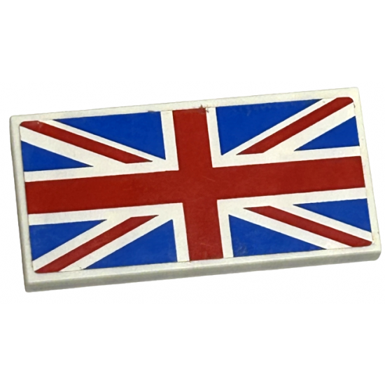Tile 2 x 4 with United Kingdom Flag (Union Jack) Pattern (Sticker) - Set 75912