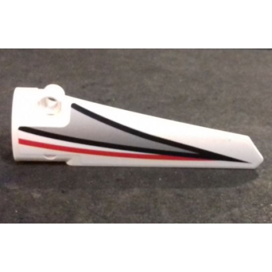 Technic, Panel Fairing # 5 Long Smooth, Side A with Black and Red Stripes and Silver Pattern (Sticker) - Set 42000