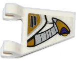 Flag 2 x 2 Trapezoid with Gold, Silver and Dark Purple Aqua Jet Turbine Pattern Model Right (Sticker) - Set 70167