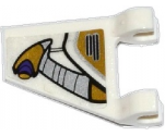 Flag 2 x 2 Trapezoid with Gold, Silver and Dark Purple Aqua Jet Turbine Pattern Model Left (Sticker) - Set 70167