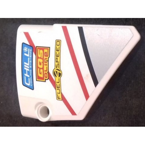 Technic, Panel Fairing #14 Large Short Smooth, Side B with 'CHILL COOLING SYSTEMS', 'GAS OLINE' and 'FUEL4SPEED' Pattern (Sticker) - Set 42000