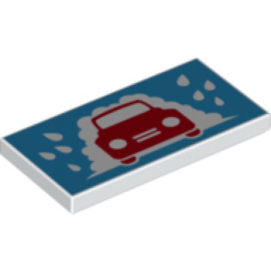 Tile 2 x 4 with Car Wash Pattern