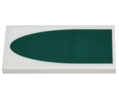 Tile 2 x 4 with Dark Green Half Oval Pattern (Sticker) - Set 8088