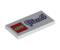 Tile 2 x 4 with LEGO Friends Logo with Butterfly Pattern