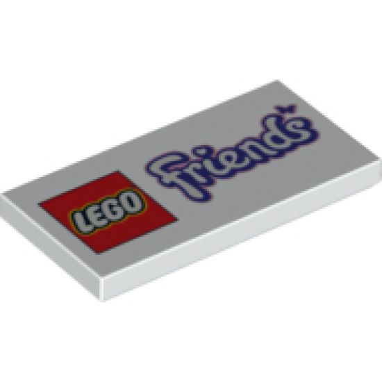 Tile 2 x 4 with LEGO Friends Logo with Butterfly Pattern