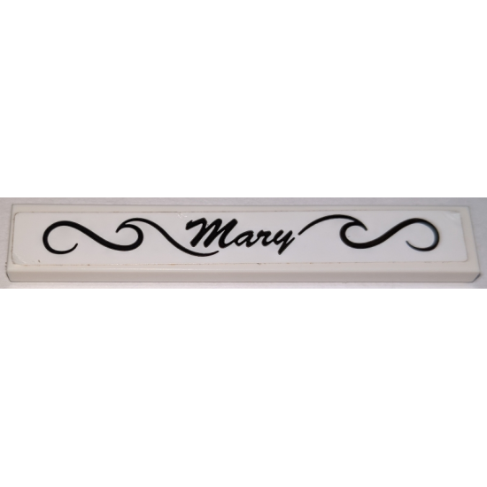Tile 1 x 6 with 'Mary' in Black Cursive Pattern (Sticker) - Set 60147
