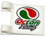 Flag 2 x 2 Square with Octan Logo and 'Octan Racing' Pattern on Both Sides (Stickers) - Set 60115