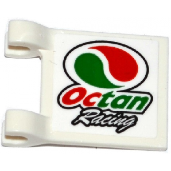Flag 2 x 2 Square with Octan Logo and 'Octan Racing' Pattern on Both Sides (Stickers) - Set 60115