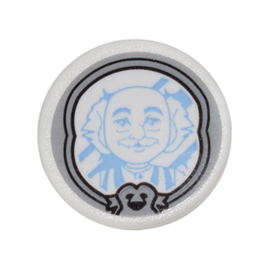 Road Sign 2 x 2 Round with Clip with Mirror with Man in Dark Bluish Gray Frame Pattern (Sticker) - Set 41067