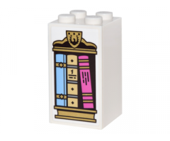 Brick 2 x 2 x 3 with Gold Bookcase with Crest and 3 Books Pattern (Sticker) - Set 41067