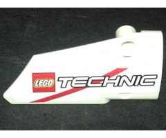 Technic, Panel Fairing # 4 Small Smooth Long, Side B with LEGO TECHNIC Logo and Red Stripe Pattern (Sticker) - Set 42000