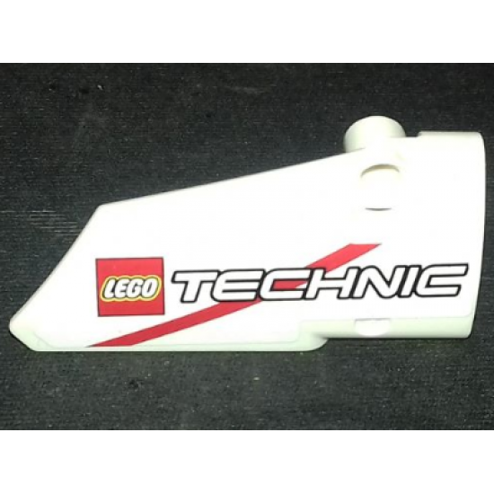 Technic, Panel Fairing # 4 Small Smooth Long, Side B with LEGO TECHNIC Logo and Red Stripe Pattern (Sticker) - Set 42000