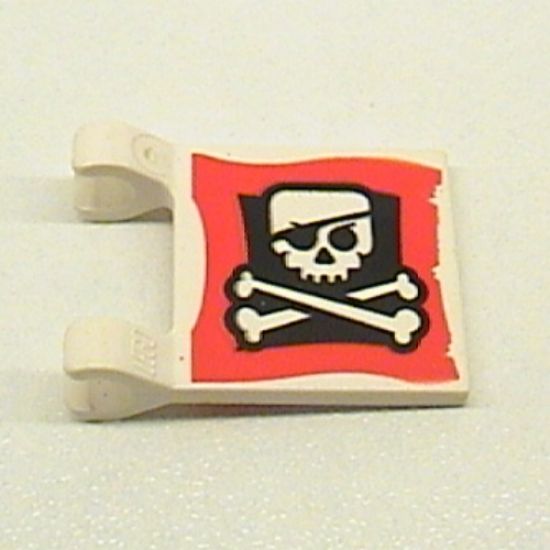 Flag 2 x 2 Square with Skull and Crossbones (Eyepatch) Pattern