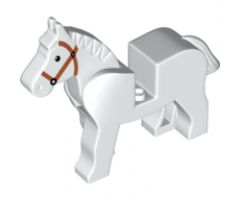 Horse with Black Eyes, White Pupils and Dark Orange Bridle Pattern