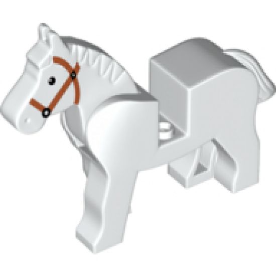 Horse with Black Eyes, White Pupils and Dark Orange Bridle Pattern