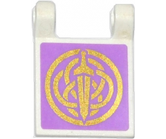 Flag 2 x 2 Square with Gold Sword and Celtic Knot on Medium Lavender Background Pattern (Sticker) - Set 41051