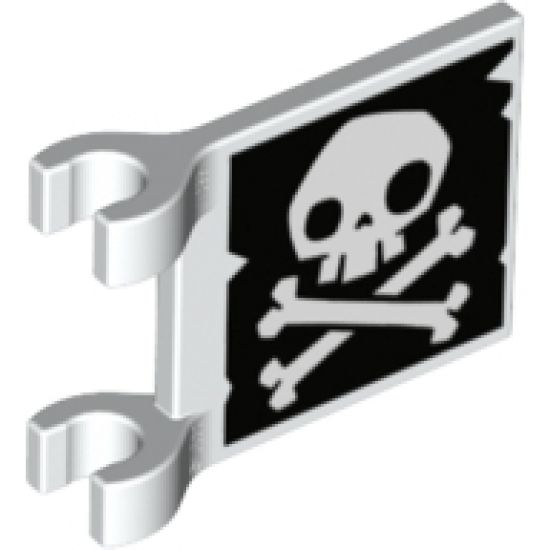 Flag 2 x 2 Square with Skull and Crossbones (Jolly Roger) Pattern with No Lower Jaw on Both Sides
