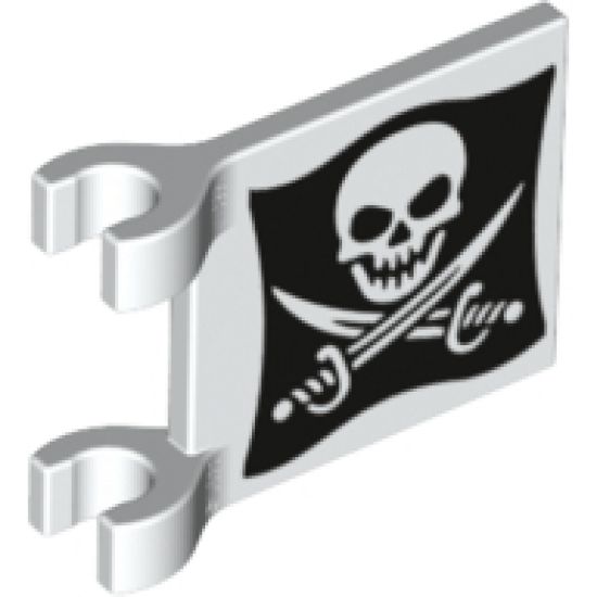 Flag 2 x 2 Square with Skull and Crossed Cutlasses (Jolly Roger) Pattern