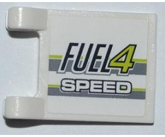 Flag 2 x 2 Square with 'FUEL4' and 'SPEED' Pattern on Both Sides (Stickers) - Set 8186