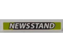 Tile 1 x 6 with 'NEWSSTAND' on Black and Lime Background Pattern (Sticker) - Set 60154