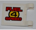Flag 2 x 2 Square with 'FUEL 4 SPEED' on White Background Pattern on Both Sides (Stickers) - Set 8126
