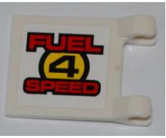 Flag 2 x 2 Square with 'FUEL 4 SPEED' on White Background Pattern on Both Sides (Stickers) - Set 8126