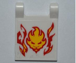 Flag 2 x 2 Square with Flames and Lion Head Pattern (Sticker) - Set 9558