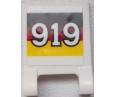 Flag 2 x 2 Square with White '919' on German Flag Pattern on Both Sides (Stickers) - Set 75876