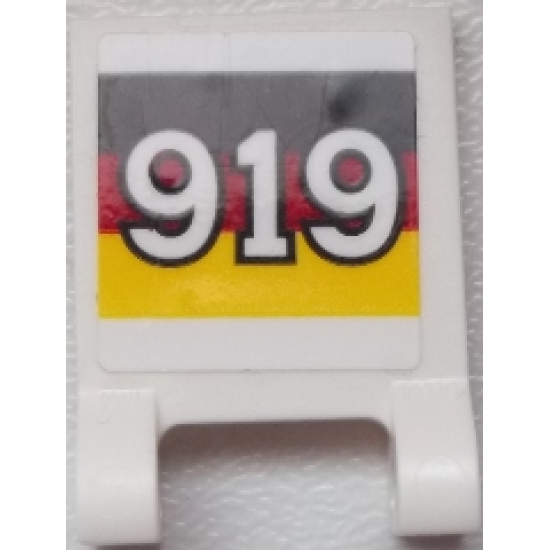 Flag 2 x 2 Square with White '919' on German Flag Pattern on Both Sides (Stickers) - Set 75876