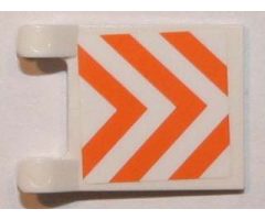 Flag 2 x 2 Square with Orange and White Danger Stripes Pattern (Sticker) - Set 7649