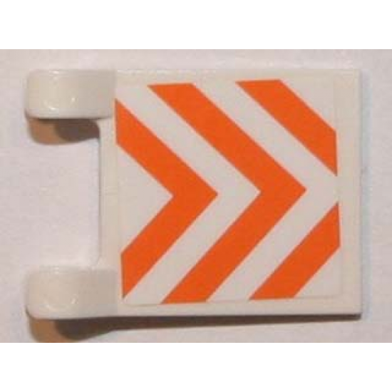 Flag 2 x 2 Square with Orange and White Danger Stripes Pattern (Sticker) - Set 7649