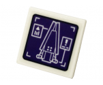 Road Sign 2 x 2 Square with Open O Clip with Monitor with Wakanda Tower Pattern (Sticker) - Set 76103