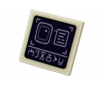 Road Sign 2 x 2 Square with Open O Clip with Monitor with Runes on Purple Background Pattern (Sticker) - Set 76103