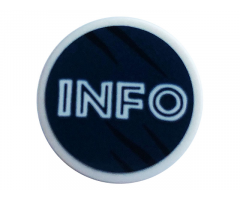 Road Sign 2 x 2 Round with Clip with 'INFO' and Scratches Pattern (Sticker) - Set 75937