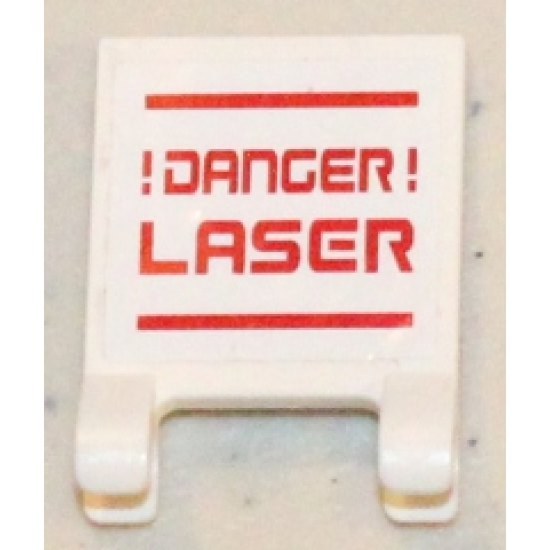 Flag 2 x 2 Square with '!DANGER! LASER' Pattern (Sticker) - Set 5985