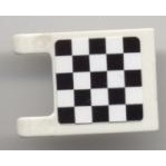 Flag 2 x 2 Square with Checkered Pattern on Both Sides, Black Corners (Stickers)