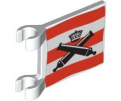 Flag 2 x 2 Square with Crossed Cannons over Red Stripes, No Outline Pattern