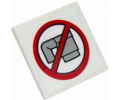 Road Sign 2 x 2 Square with Open O Clip with No Cups Pattern (Sticker) - Set 10261