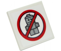 Road Sign 2 x 2 Square with Open O Clip with No Babies Pattern (Sticker) - Set 10261