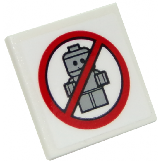 Road Sign 2 x 2 Square with Open O Clip with No Babies Pattern (Sticker) - Set 10261
