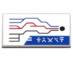 Tile 2 x 4 with Black, Red, and Blue Train Routes Map and Ninjago Logogram 'TRAIN' Pattern (Sticker) - Set 70640