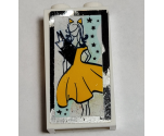 Brick 1 x 2 x 3 with Woman Wearing Bright Light Orange Dress and Cat Ears, Mirrored Edge Pattern (Sticker) - Set 41344