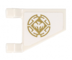 Flag 2 x 2 Trapezoid with Gold Dragon Circle Pattern on Both Sides (Stickers) - Set 70655