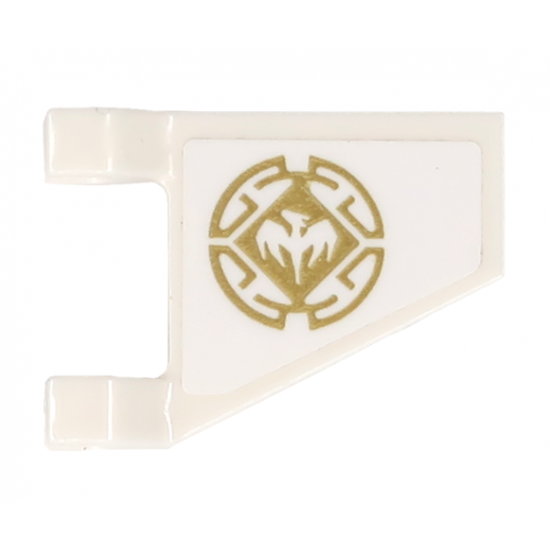 Flag 2 x 2 Trapezoid with Gold Dragon Circle Pattern on Both Sides (Stickers) - Set 70655