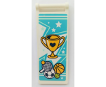 Flag 7 x 3 with Bar Handle with Stars, Trophy, Tennis Racket, Basketball, Soccer and Tennis Balls Pattern (Sticker) - Set 41338